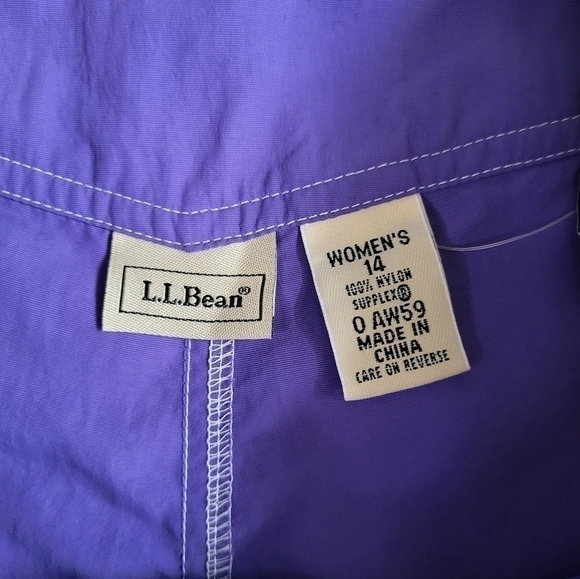 L.l. Bean Nylon Shorts. Purple & Black. Size 14 - Picture 5 of 7